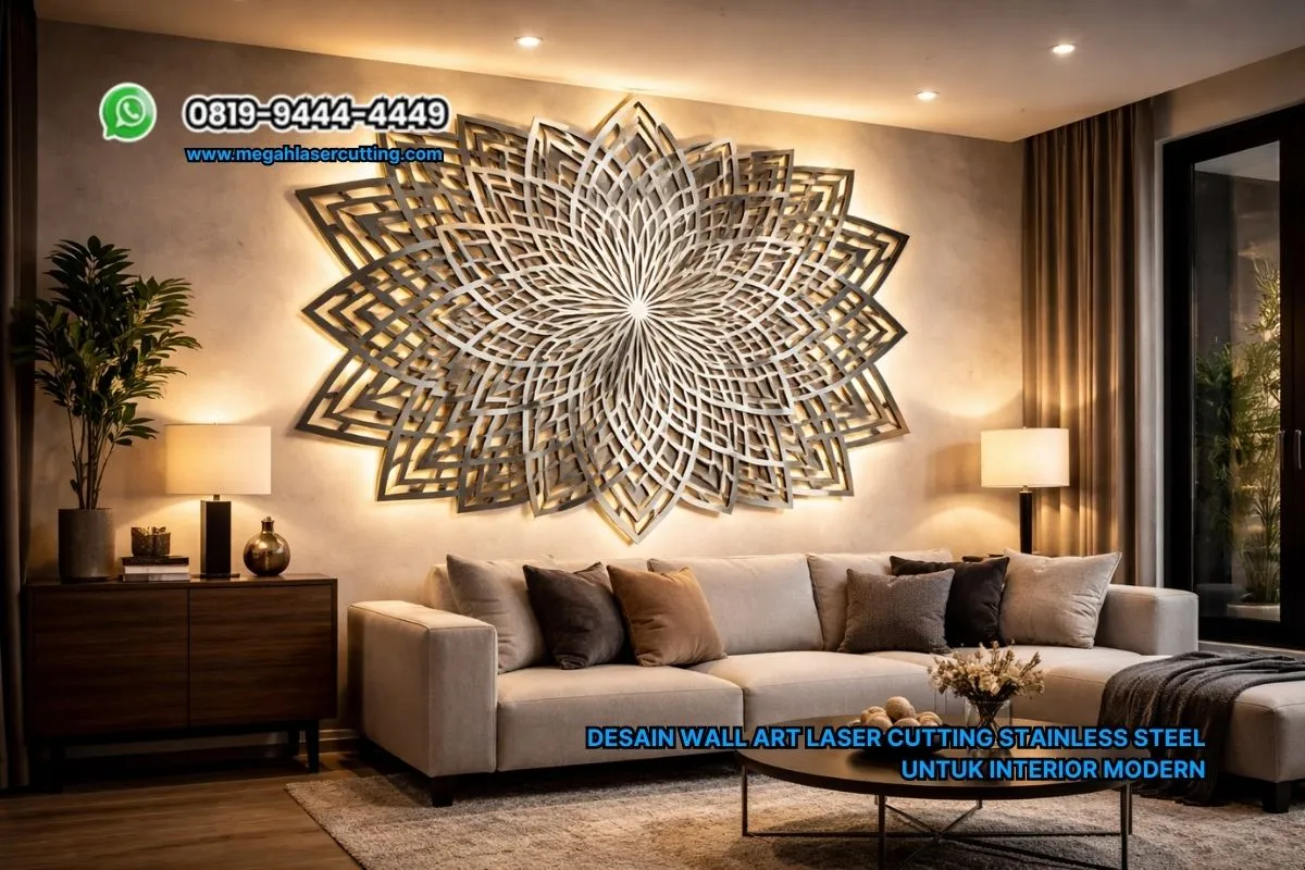 Desain Wall Art Laser Cutting Stainless Steel untuk Interior Modern