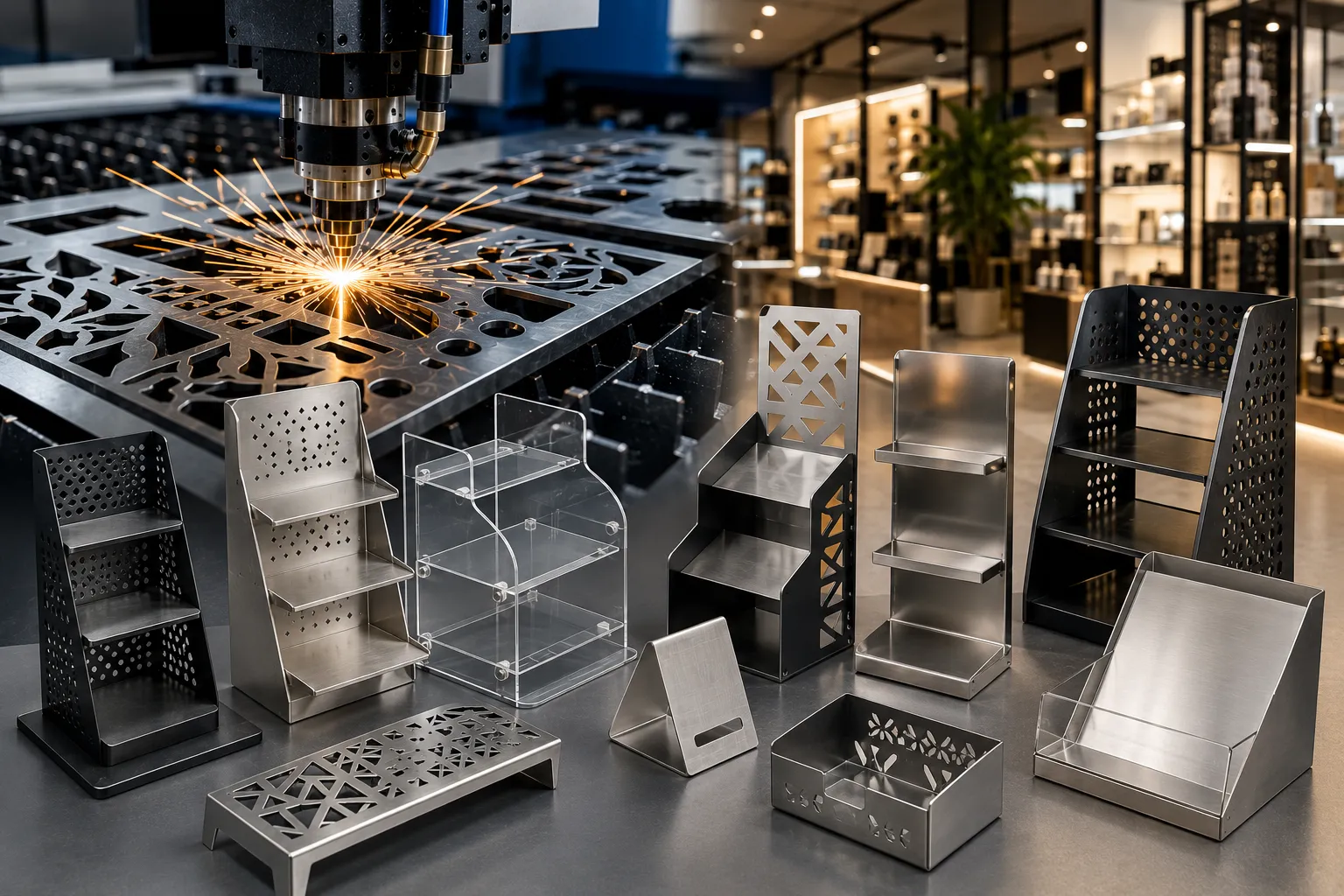 Pembuatan Dudukan Display Produk dengan Laser Cutting