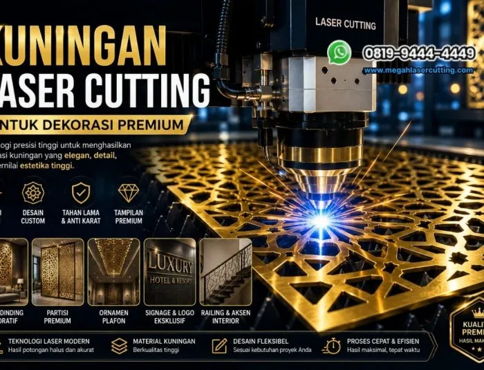 Kuningan Laser Cutting untuk Dekorasi Premium