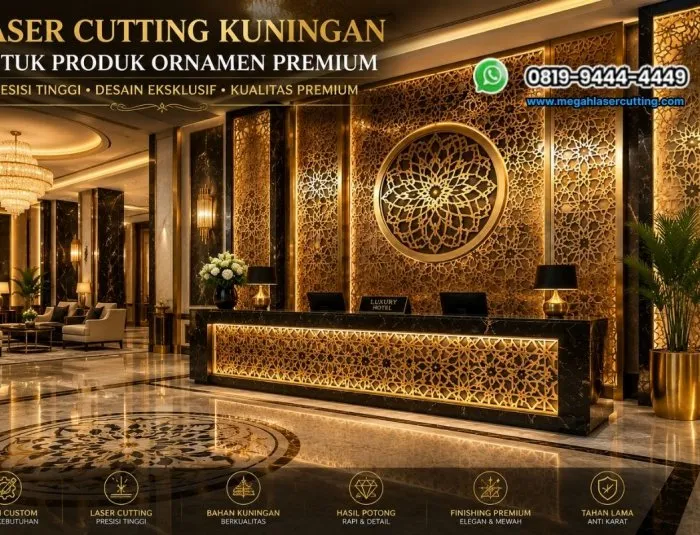 Laser Cutting Kuningan untuk Produk Ornamen Premium