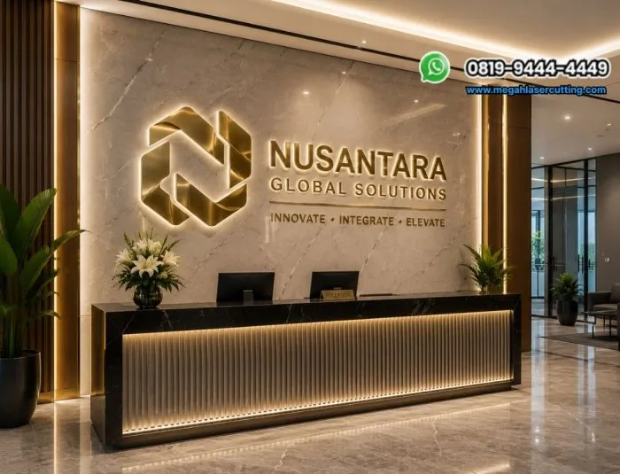 Produksi Nameplate Stainless dengan Laser Cutting untuk Branding