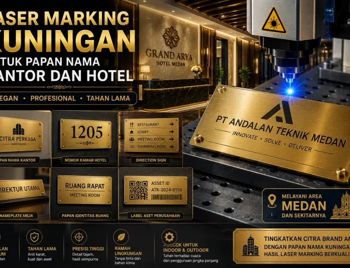 Laser Marking Kuningan untuk Papan Nama Kantor dan Hotel