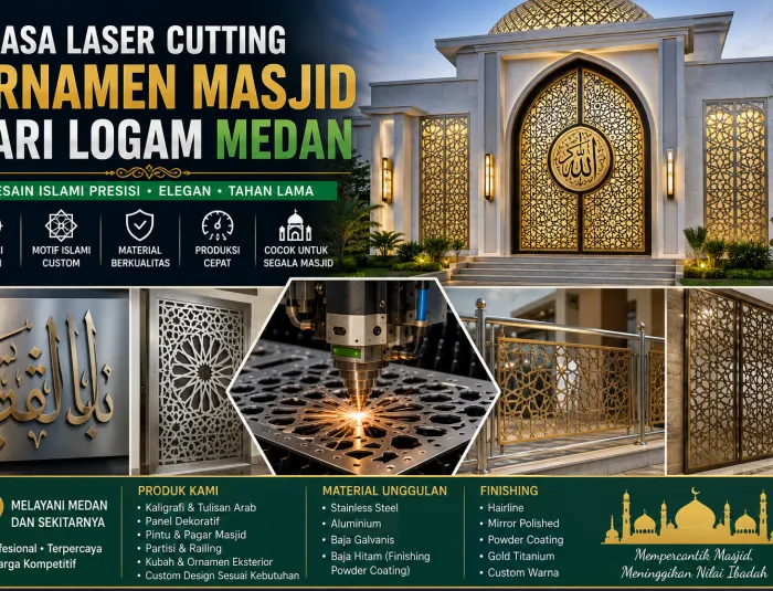 Jasa Laser Cutting Ornamen Masjid dari Logam
