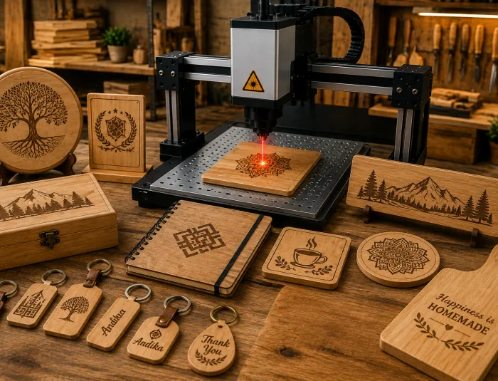 Laser Marking Kayu untuk Souvenir